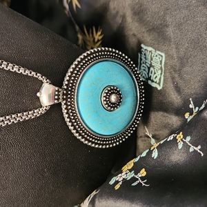 Silvertone & Faux Turquoise Set